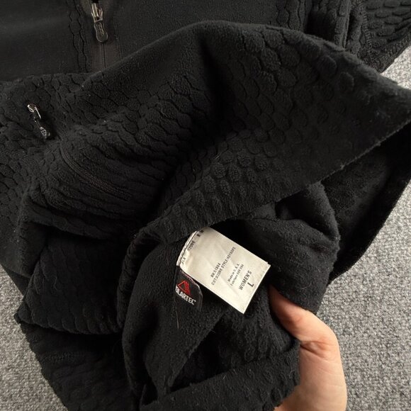 Patagonia Fleece Jacket Women Full Zip Black Large Soft Stretch Spandex Pockets - Picture 12 of 14